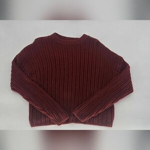 Universal Thread Burgundy Ribbed Knit Sweater Women’s Size Large